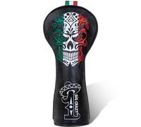 Big Crazy Golf Club Covers, Funny Golf Head Covers, Driver Headcover, Hybrid Headcover, Fairway Woods Head Covers, Putter Cover, Golf Gift Accessories for Men, Day of The Dead Skull Skeleton Design
