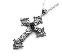 Big Cross Pendant Necklace For Women Men Goth Gothic Neck Necklaces Vintage Choker Medieval Edgy Jewelry Accessories Cross Pendant Necklace Women Crucifix Men Silver Unisex Gothic For Black Red Choker