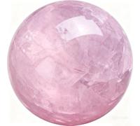 Big Crystal Ball Polished Rose Quartz Sphere Decorative Crystals Stone Crafts Home Decor Ornament for Feng Shui Divination Fortune Telling,17mm Gemstone Stone