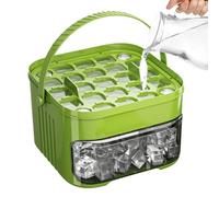 Big Cube Ice Maker, Kitchen Ice Mold Box, Press Release Design with Leak Proof System, Reusable Silicone Tray for Fast Freezing, Portable Beverage Cooling Tool for Home Picnic Use