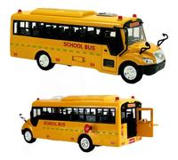 Big Daddy Huge Yellow School Bus w/ Lights and Cool Openable Doors Pull Back Toy