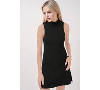 Big Dart Women's Mini A-Form Ribbed Knit Dress with Half Turtleneck in Black Big Dart Black One Size
