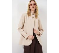 Big Dart Womens Oversized Shawl Collar Blazer - Beige - Size Medium
