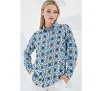 Big Dart Women's Patterned Long Sleeve Shirt in Light Blue | Size: Small Big Dart Light Blue S