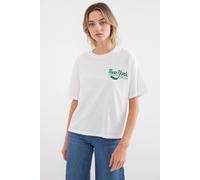 Big Dart Women's Printed Crew Neck Loose Fit T-Shirt in White | Size: Small Big Dart White S