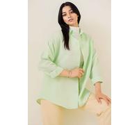 Big Dart Women's Relaxed Fit Poplin Shirt with Button Closure in Mint | Size: Small Big Dart Mint S