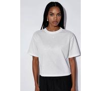 Big Dart Women's Stone Detailed Crew Neck T-Shirt in White | Size: Medium Big Dart White M
