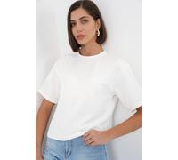 Big Dart Women's Stone Detailed Crew Neck T-Shirt in White | Size: Small Big Dart White S