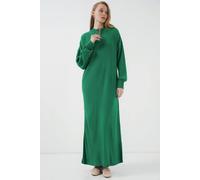 Big Dart Women's Textured Knit Dress with Half Turtleneck & Zipper in Green Big Dart Green One Size