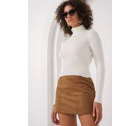 Big Dart Women's Textured Knit Turtleneck Crop Sweater in White Big Dart White One Size