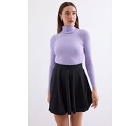 Big Dart Women's Textured Turtleneck Fitted Sweater in Lilac | Size: Large Big Dart Lilac L
