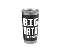 Big Data Scientist Self-Ironic Data Nerd Design White Text Stainless Steel Insulated Tumbler