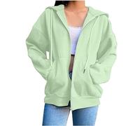 big deals zip up hoodie women Women's Zip Up Hoodies Oversized Solid Color Sweatshirt With Pocket Casual lowest price item 10 discount on your first app purchase Mint Green