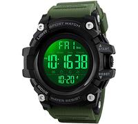 Big Dial Digital Watch S Shock Men Military Army Watch Water Resistant LED Sports Watches (Blue) (Army Green)