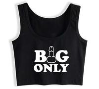 Big Dick Only Crop Top Sleeveless Cotton Woman Tank Top Slut Vest Black
