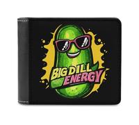 Big Dill Energy Bi-fold Men's Wallets with 6 Card Slots Slim Travel Purse Leather Money Clip