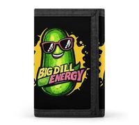 Big Dill Energy Trifold Men's Wallets with 8 Card Slots & Key Hook Slim Travel Purse Money Clip