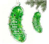 Big Dill New Home Ornament 2025,Funny Pickle Housewarming Gifts,2D Acrylic First Christmas in New House Keepsake for Couples,Christmas Hanging Pickle Pendant for Home Party Decoration