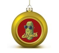 Big Dill With It Cute Pickle Christmas Ball Hanging Ornaments Shatterproof Decor for Xmas Tree Holiday