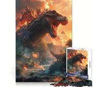 Big Dinosaur Roaring Adult Jigsaw Puzzles1000 Pieces Mind Exercise Cozy Relaxation Exact Cut (38x26cm)