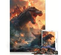 Big Dinosaur Roaring Jigsaw Puzzles for Adults 1000 Piece Thought Skill Restful Escape Accurate Edges Thoughtful Gift (50x75cm)