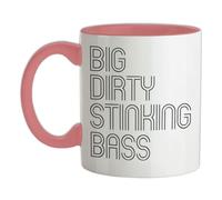 Big Dirty Stinking Bass - 11oz - Ceramic Two-Tone Mug for Coffee/Tea - BabyPink/White - One Size