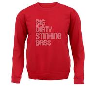 Big Dirty Stinking Bass - Unisex Crewneck Sweater/Jumper - Fire Red - XXL