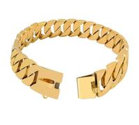 Big Dog Chain Collar, 32mm Cuban Chain Link Collar with Design Safety Buckle, Chew Proof Heavy Duty Pitbull Collar for Medium and Large Dog(#A,76cm)