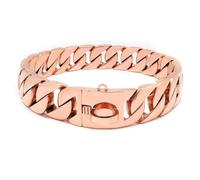 Big Dog Chain Collar, 32mm Cuban Chain Link Collar with Design Safety Buckle, Chew Proof Heavy Duty Pitbull Collar for Medium and Large Dog(#D,50cm)