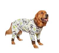 Big Dog Pajamas Bodysuit Lightweight Stretchy Knit Pullover Dog Onesie Green And Black Stripe Large Breed Dog Sleep Clothes(Color b,3XL)