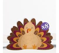 Big Dot of Happiness 3D Thanksgiving Turkey Centerpiece Table Decorations, Freestanding Fall Harvest and Friendsgiving Party Decor, Turkey Centerpieces - 8 Count