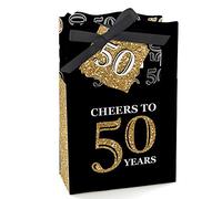 Big Dot of Happiness Adult 50th Birthday - Gold - Birthday Party Favours Boxes - Set of 12