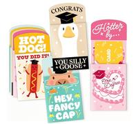 Big Dot of Happiness Assorted Funny Graduation Gift Card Holders with Envelopes, Grad Party Cash Money Holders and Gift Card Sleeves, Funny Congrats Nifty Gifty Pack, Set of 8