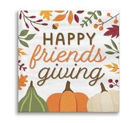 Big Dot of Happiness Fall Friends Thanksgiving Napkins, Friendsgiving Party Decor, White 3-Ply Paper Beverage Cocktail Napkins - 24 Count