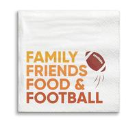 Big Dot of Happiness Family Friends Food and Football Party Napkins, Friendsgiving Thanksgiving Party Decor, White 3-Ply Paper Beverage Cocktail Napkins - 24 Count