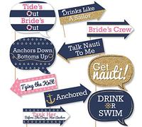 Big Dot of Happiness Funny Last Sail Before the Veil - Nautical Bridal Shower and Bachelorette Party Photo Booth Props Kit - 10 Piece