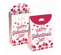 Big Dot of Happiness Happy Galentine’s Day - Valentine’s Day Gift Favor Bags - Party Goodie Boxes - Set of 12
