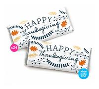 Big Dot of Happiness Happy Thanksgiving - Candy Bar Wrapper Fall Harvest Party Favors - Set of 24