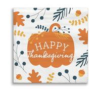 Big Dot of Happiness Happy Thanksgiving Napkins, Fall Harvest Party Decor, White 3-Ply Paper Luncheon Dinner Napkins - 24 Count