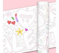Big Dot of Happiness Happy Valentine’s Day Coloring Table Runner, 7ft Long Valentine Hearts Holiday Party Craft & Activity Table Cover for Kids & Family, Giant Coloring Page - 1 Roll