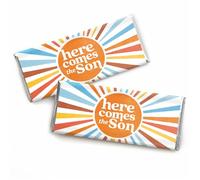 Big Dot of Happiness Here Comes The Son Candy Bar Wrappers, Funny Boy Boho Baby Shower Party Favors - Set of 24