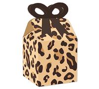 Big Dot of Happiness Leopard Print - Square Favor Gift Boxes - Cheetah Party Bow Boxes - Set of 12