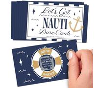 Big Dot of Happiness Let's Get Nauti Scratch Off Dare Cards, Beach Bridal Decor, Nautical Bachelorette Party Dare Game - 22 Count