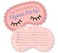 Big Dot of Happiness Pajama Slumber Party - Shaped Fill-In Invitations - Girls Sleepover Birthday Party Invitation Cards with Envelopes - Set of 12