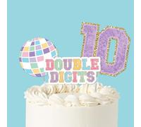 Big Dot of Happiness Preppy 10th Birthday Girl Cake Topper Set, Hello Double Digits Dessert Decorations, Pastel Birthday Party Supplies - 3 Count