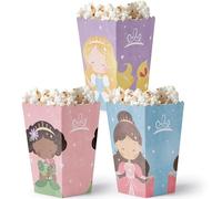 Big Dot of Happiness Princess Popcorn Boxes, Assorted Princess Birthday Party Favor Popcorn Treat Boxes - Set of 12