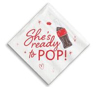 Big Dot of Happiness She's Ready to Pop Baby Shower Napkins, Retro 50s-Themed Soda Pop Party Table Decorations, White 3-Ply Paper Luncheon Dinner Napkins - 24 Count