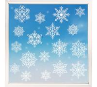 Big Dot of Happiness Snowflakes Window Clings, Reusable Winter Holiday Party Window Sticker Decorations, White Snowflake Decals, Christmas Static Clings