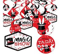 Big Dot of Happiness Ta-Da, Magic Show - Magical Birthday Party Hanging Decor - Party Decoration Swirls - Set of 40