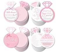 Big Dot of Happiness Tying The Knot Bridal Shower Game Pack, Pink Bow Wedding Shower Game Bundle, 4 Different Games - 10 Cards of Each, Bride or Groom Activity, What's in Your Purse